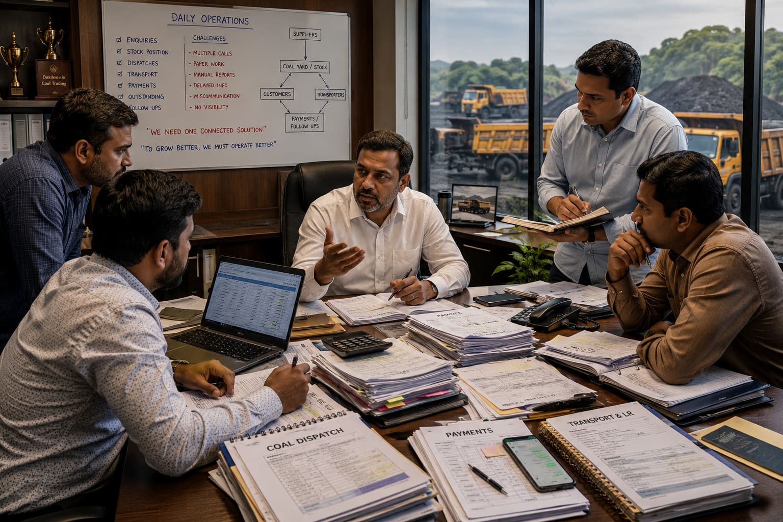 Coal trader coordinating operations across papers, calls and disconnected tools